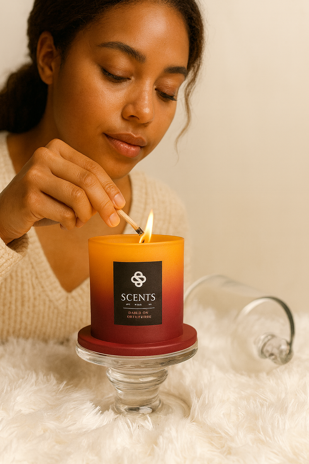 ScentsByCokes Hand‑Poured Luxury Soy Wax Luxe Candle – 45.5 oz | Cherry Bloom | Bergamot & Cherry Blossom Soy