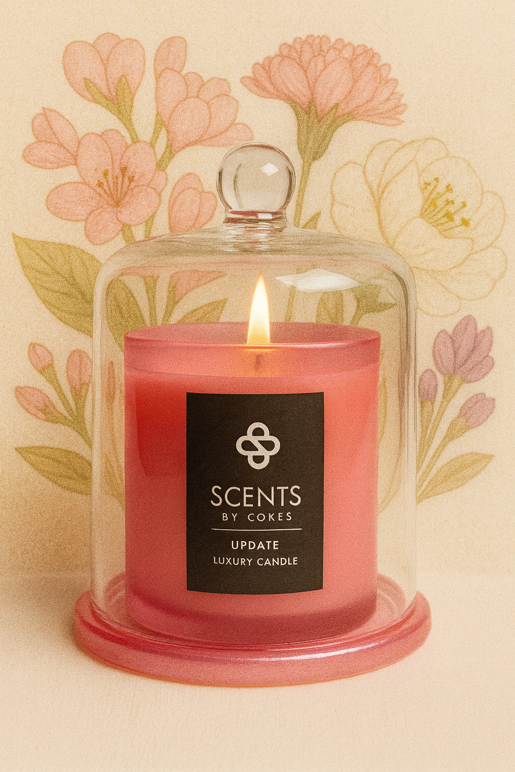 ScentsByCokes Hand‑Poured Luxury Soy Wax Luxe Candle – 45.5 oz| Diamond Rouge | Red Pomegranate & Raspberry Candle